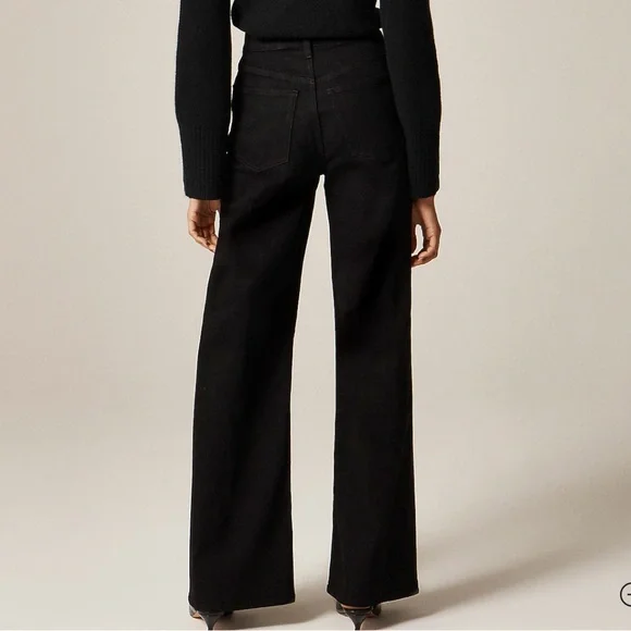 NWT J.Crew Black High-Rise Wide Leg Jeans Sz 25P - Picture 2 of 13